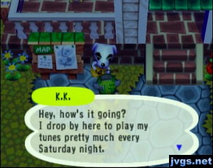 K.K.: How's it going? I drop by here to play my tunes every Saturday night.