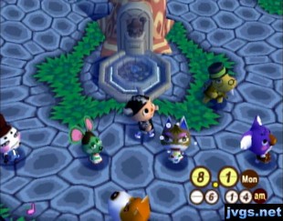 Doing morning aerobics with my villagers.