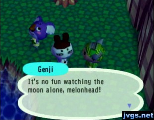 Genji: It's no fun watching the moon alone, melonhead!