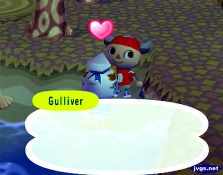 A large heart icon appears over Gulliver's head.