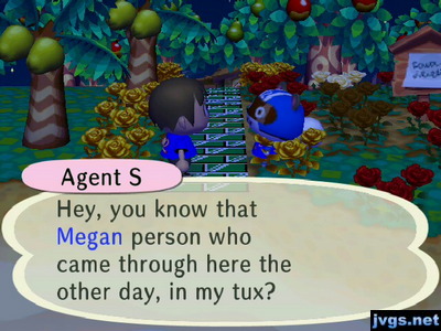 Agent S: Hey, you know that Megan person who came through here the other day, in my tux?