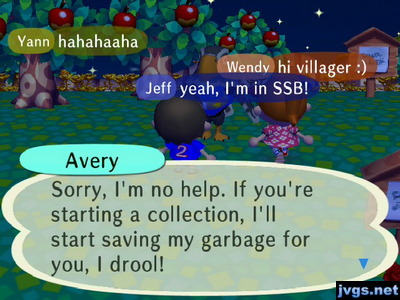 Jeff: Yeah, I'm in SSB! Wendy: Hi Villager.