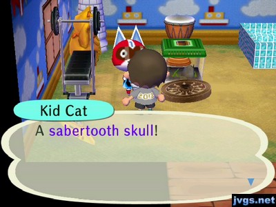 Kid Cat: A sabertooth skull!