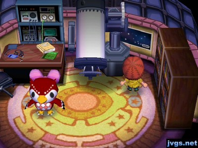 Me hiding in the observatory in Animal Crossing: City Folk (ACCF).