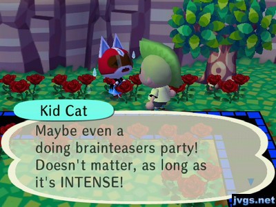 Kid Cat: Maybe even a doing brainteasers party! Doesn't matter, as long as it's INTENSE!