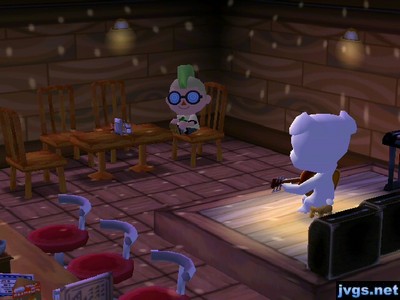 K.K. Slider performs a song for Mohawk McClover, aka Jeff.