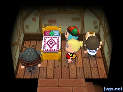 Using the phone in the attic in Animal Crossing: City Folk.