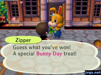 Zipper: Guess what you've won! A special Bunny Day treat!