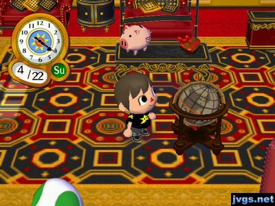 The cool globe on display in my house in Animal Crossing: City Folk.