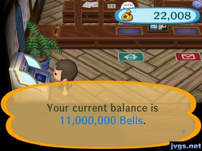 Your current balance is 11,000,000 bells.