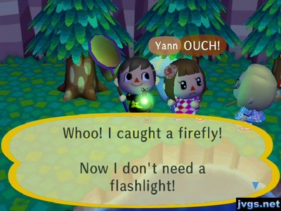 Whoo! I caught a firefly! Now I don't need a flashlight!