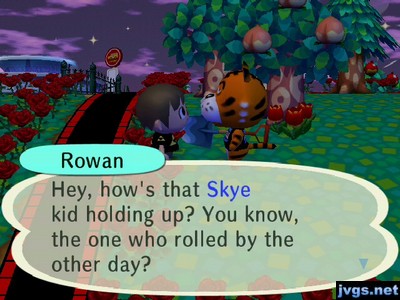 Rowan: Hey, how's that Skye kid holding up? You know, the one who rolled by the other day?