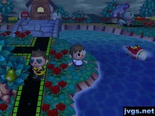 Pascal swims down the river in Animal Crossing: City Folk for Wii.