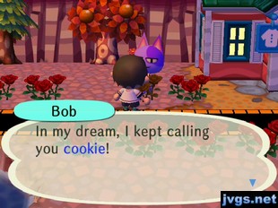 Bob: In my dream, I kept calling you cookie!