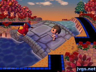 Pascal jumps into the river in Animal Crossing: City Folk.