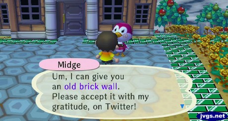 Midge: Um, I can give you an old brick wall. Please accept it with my gratitude, on Twitter!