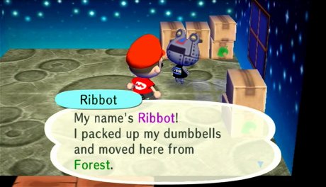 Ribbot: My name's Ribbot! I packed up my dumbbells and moved here from Forest.