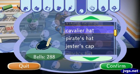 Ordering the cavalier hat.