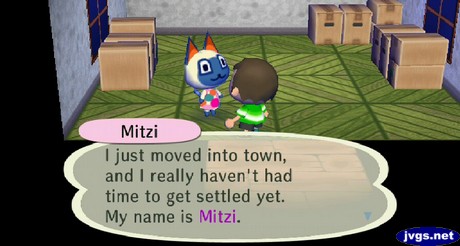 Mitzi: I just moved into town, and I really haven't had time to get settled yet. My name is Mitzi.