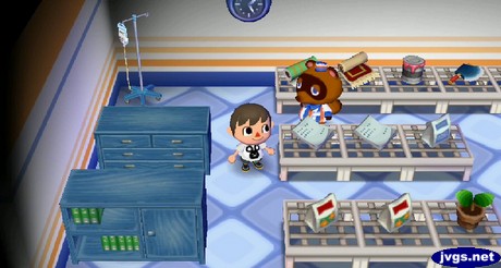 Two pieces of blue furniture and a (blue) IV drip on sale at Nook 'n' Go in ACCF.