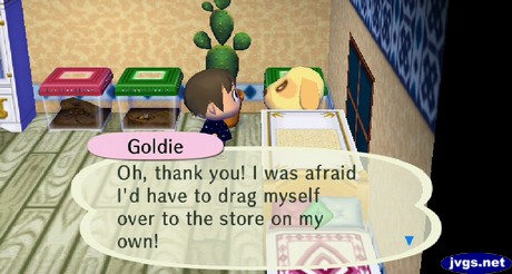 Goldie: Oh, thank you! I was afraid I'd have to drag myself over to the store on my own!