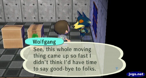 Wolfgang, packed up in boxes: See, this whole moving thing came up so fast I didn't think I'd have time to stay good-bye to folks.