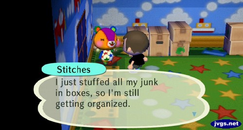 Stitches: I just stuffed all my junk in boxes, so I'm still getting organized.