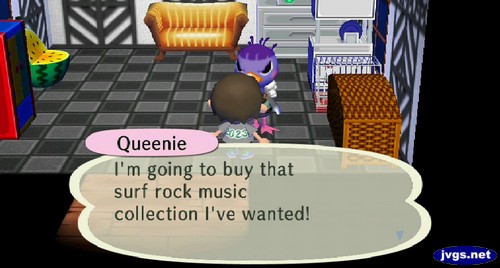 Queenie: I'm going to buy that surf rock music collection I've wanted!