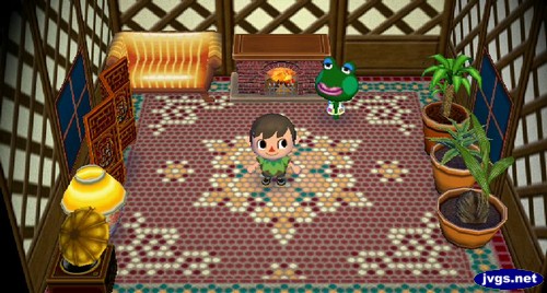 The inside of Jambette's house in Animal Crossing: City Folk.