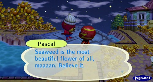 Pascal: Seaweed is the most beautiful flower of all, maaaan. Believe it.