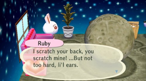 Ruby: I scratch your back, you scratch mine! ...But not too hard, li'l ears.