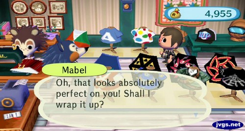 Mabel: Oh, that looks absolutely perfect on you! Shall I wrap it up?