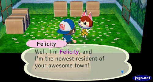 Felicity: Well, I'm Felicity, and I'm the newest resident of your awesome town!