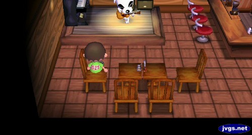 Watching K.K. Slider perform in Animal Crossing: City Folk (ACCF) for Nintendo Wii, while wearing my 2025 shirt.