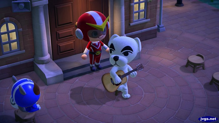 K.K. Slider looks over his shoulder at Jeff.