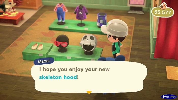 Mabel: I hope you enjoy your new skeleton hood!