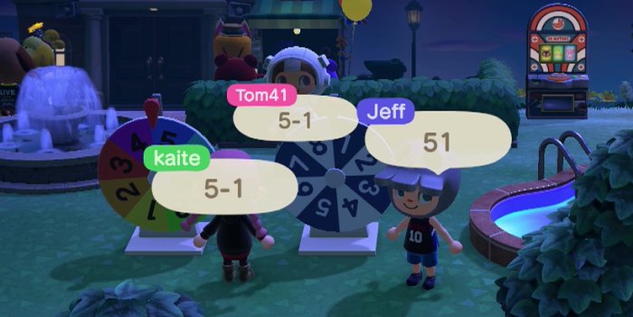 Kaite: 5-1.
Tom41: 5-1.
Jeff: 51.