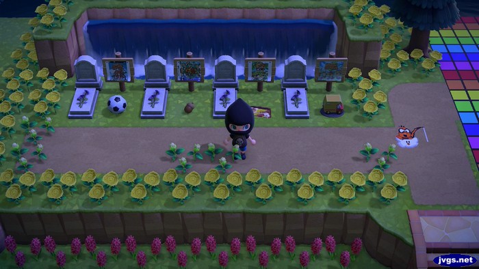 Five new flower buds near the Animal Crossing cemetery.