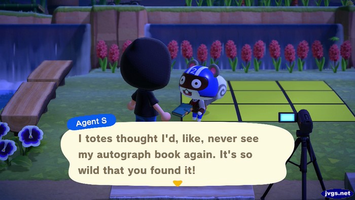 Agent S: I totes thought I'd, like, never see my autograph book again. It's so wild that you found it!