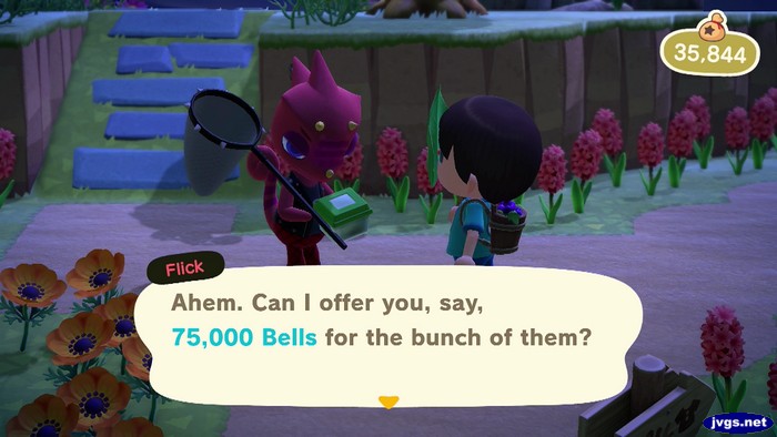 Flick: Ahem. Can I offer you, say, 75,000 bells for the bunch of them?