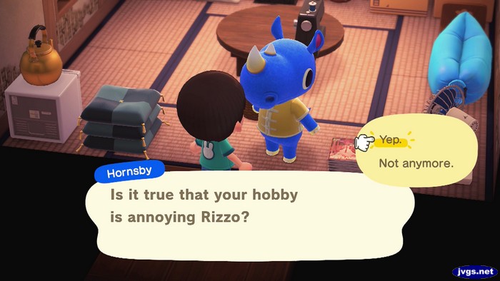 Hornsby: Is it true that your hobby is annoying Rizzo?