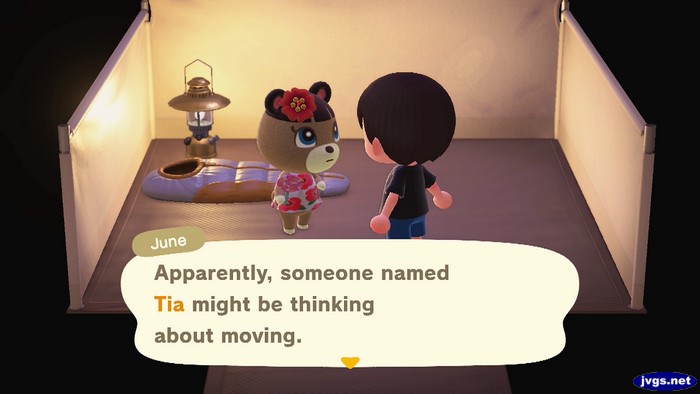 June: Apparently, someone named Tia might be thinking about moving.