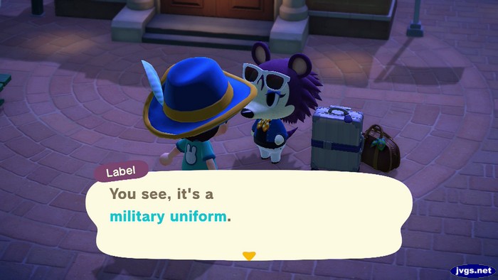 Label: You see, it's a military uniform.