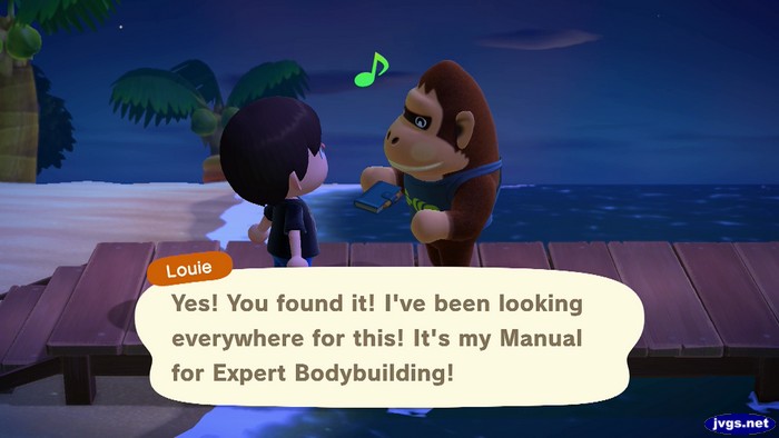 Louie: Yes! You found it! I've been looking everywhere for this! It's my Manual for Expert Bodybuilding!