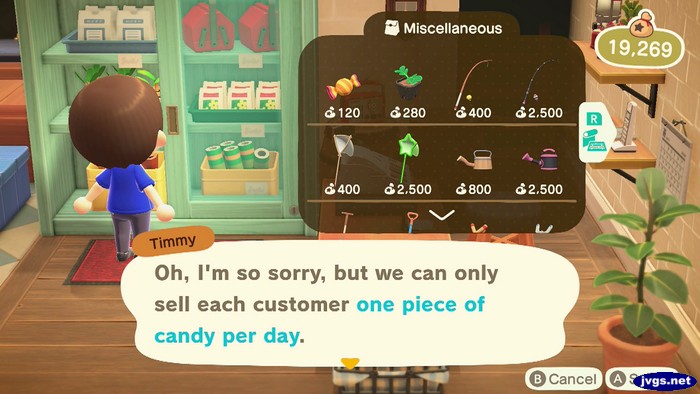 Timmy: Oh, I'm so sorry, but we can only sell each customer one piece of candy per day.