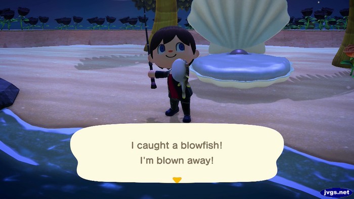 I caught a blowfish! I'm blown away!