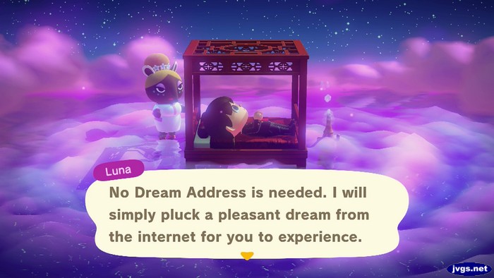 Luna: No Dream Address is needed. I will simply pluck a pleasant dream from the internet for you to experience.