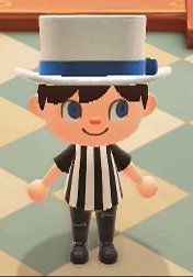 Jeff wears a top hat in Animal Crossing: New Horizons.