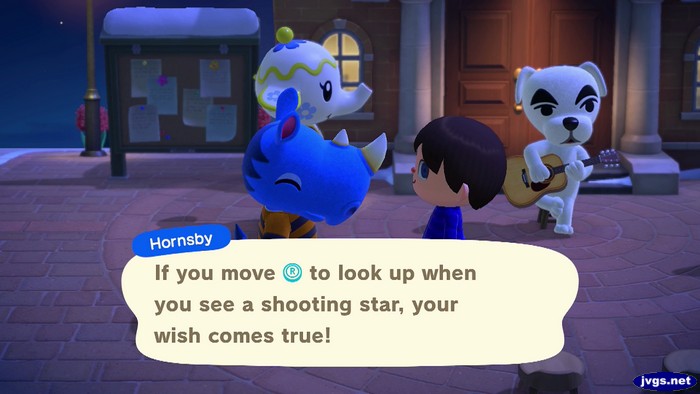 Hornsby: If you move R to look up when you see a shooting star, your wish comes true!
