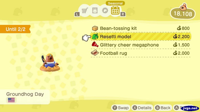 New seasonal items in Animal Crossing: New Horizons for late January and early February.
